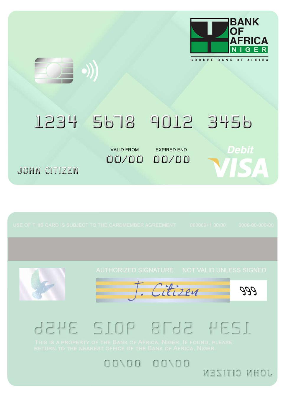 Niger Bank of Africa visa debit card